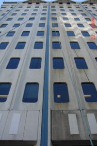 Chancery Hall, Eaco Chem OneRetore, white building showing progression of cleaning