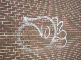 Cleaning and Protection products Brick wall with Graffiti
