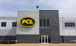 PCL Modular Yard, Endicott Brick, Manganese Ironspot, Velour Utility, Black office building.