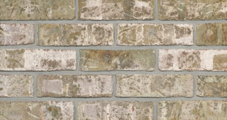 Glen-Gery Bayhill Thin Brick picture of beige brick with white and green