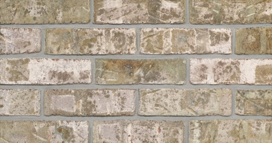 Glen-Gery Bayhill Thin Brick picture of beige brick with white and green